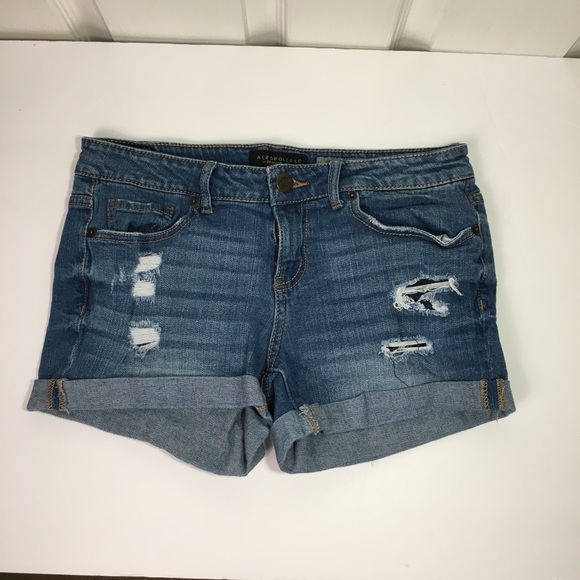 Aeropostale Pants - Juniors Blue Jean Distressed Shorts Size 6